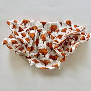Kate Quinn Ruffle Bloomer | Floral Fan Print | Cream & Rust | 12–18M